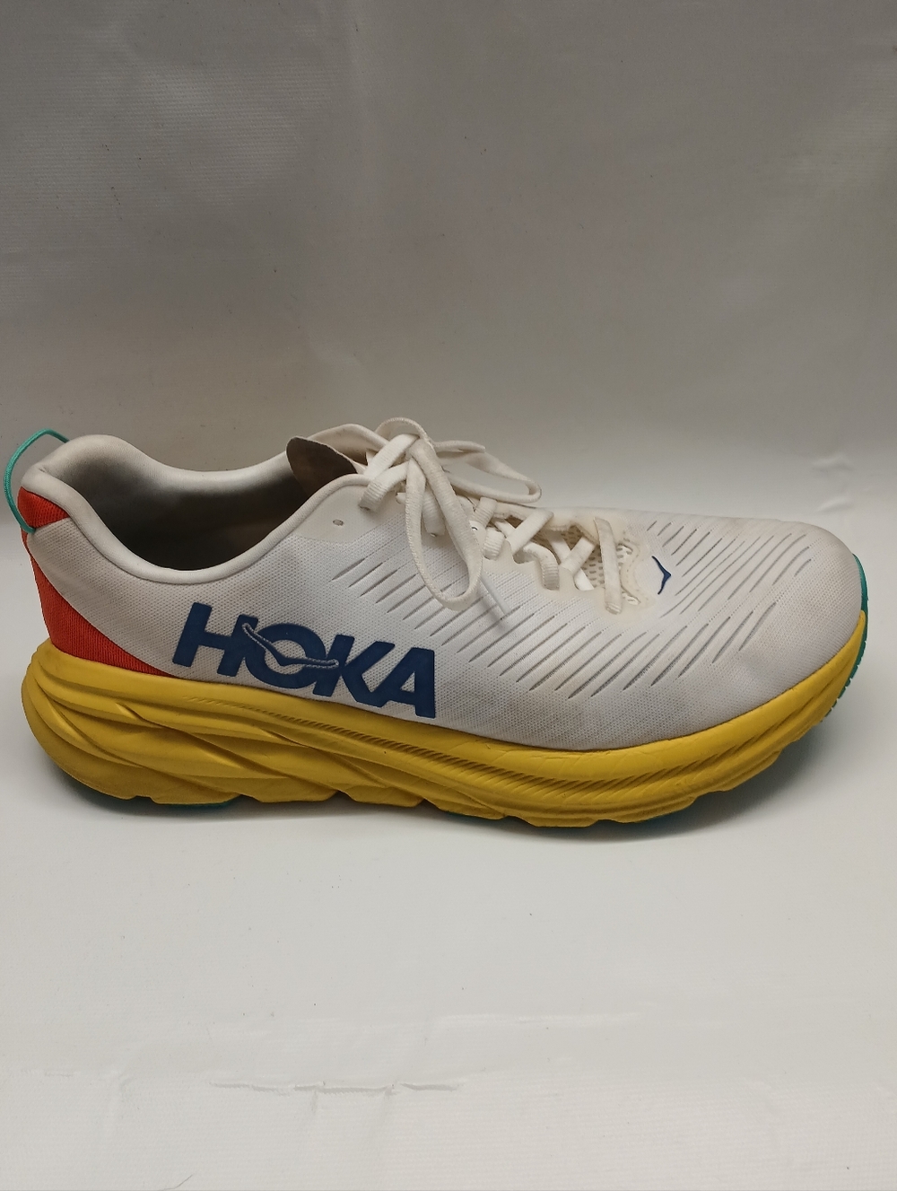 Hoka One One Rincon3  White & Yellow Running Shoe